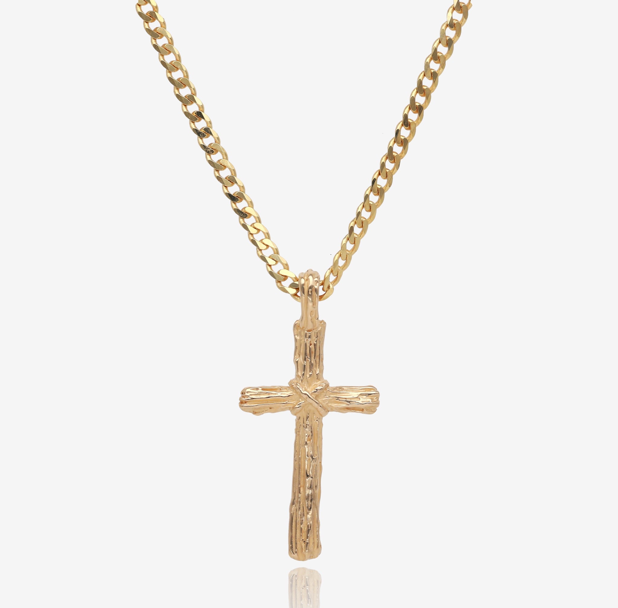 Hand Carved Golden Driftwood Cross