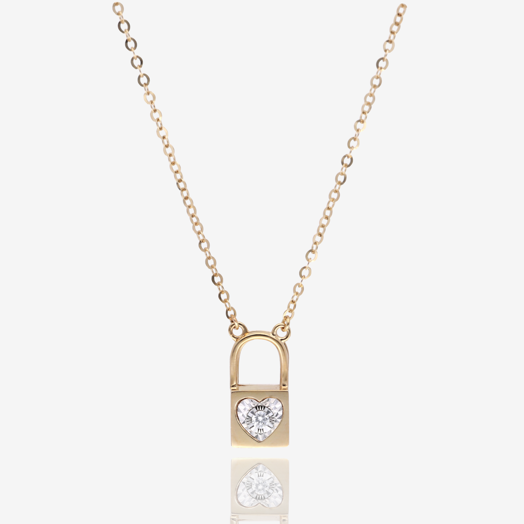 Heart Lock Ruby and Diamond Convertible Necklace in 14K Yellow Gold