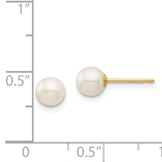 5mm Pearl Stud Earrings 14KY