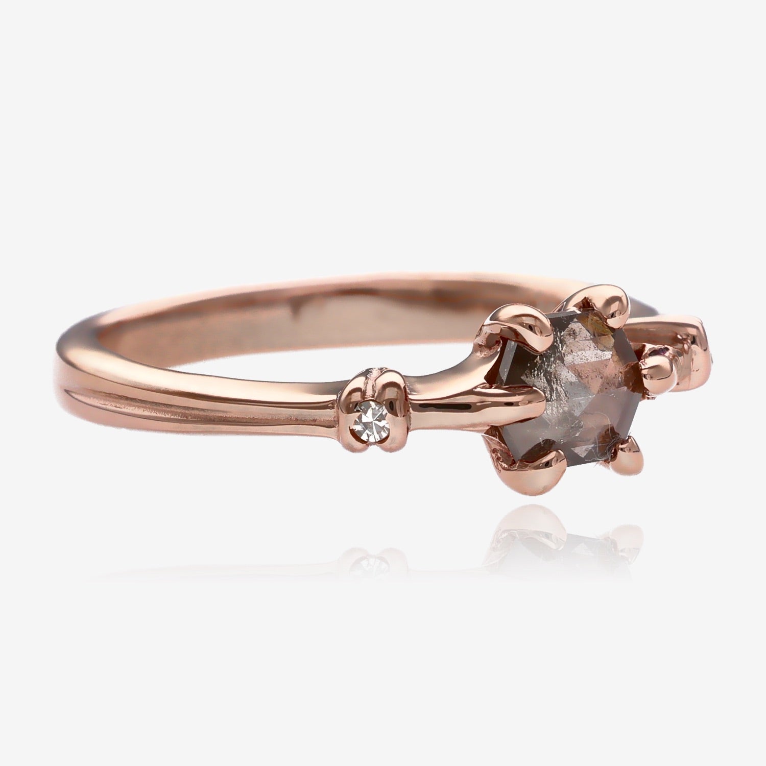 Gatsby Salt and Pepper Diamond Ring Rose Gold