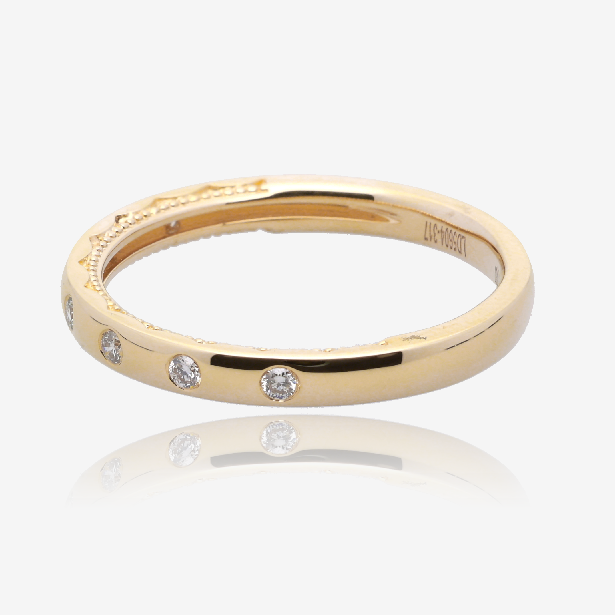 Flush Set Diamond Band in 14K Yellow Gold