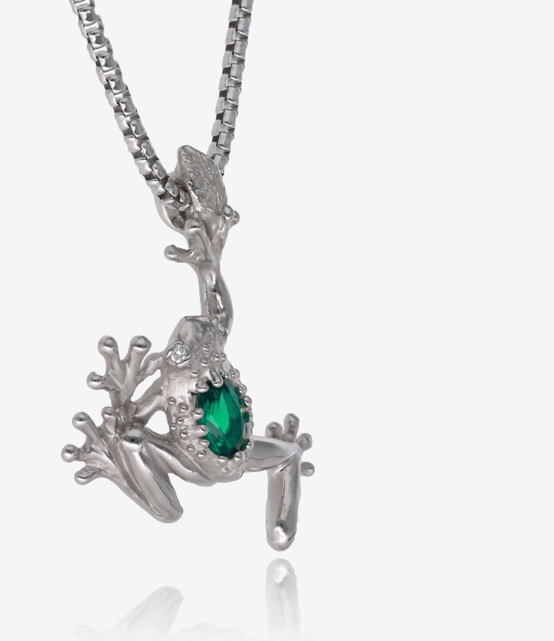 Hop on Over Frog Pendant with Emerald
