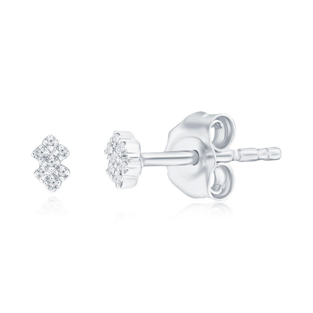 Stackable Sparkling Diamond Silver Stud