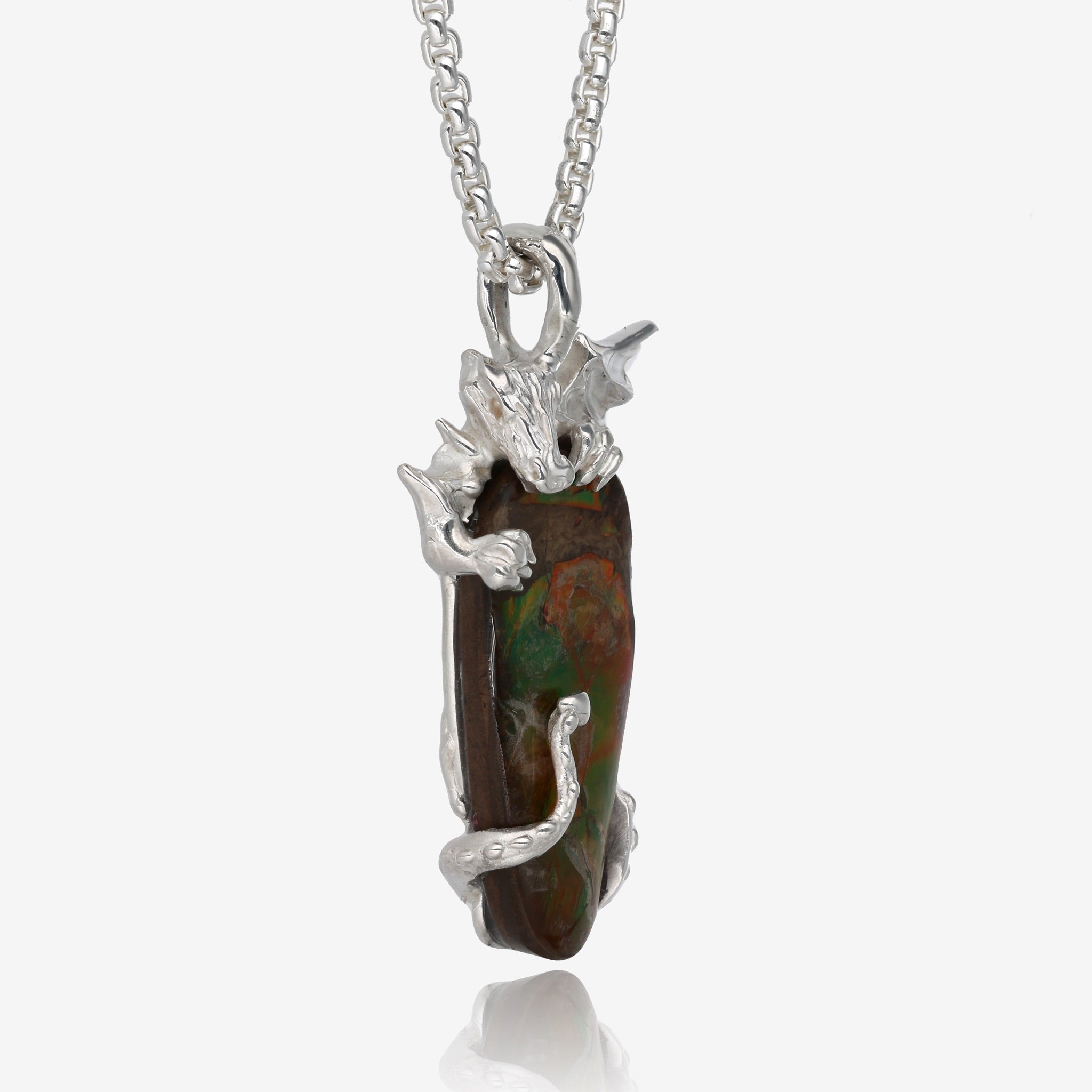Ancient Treasure Ammolite Dragon Amulet