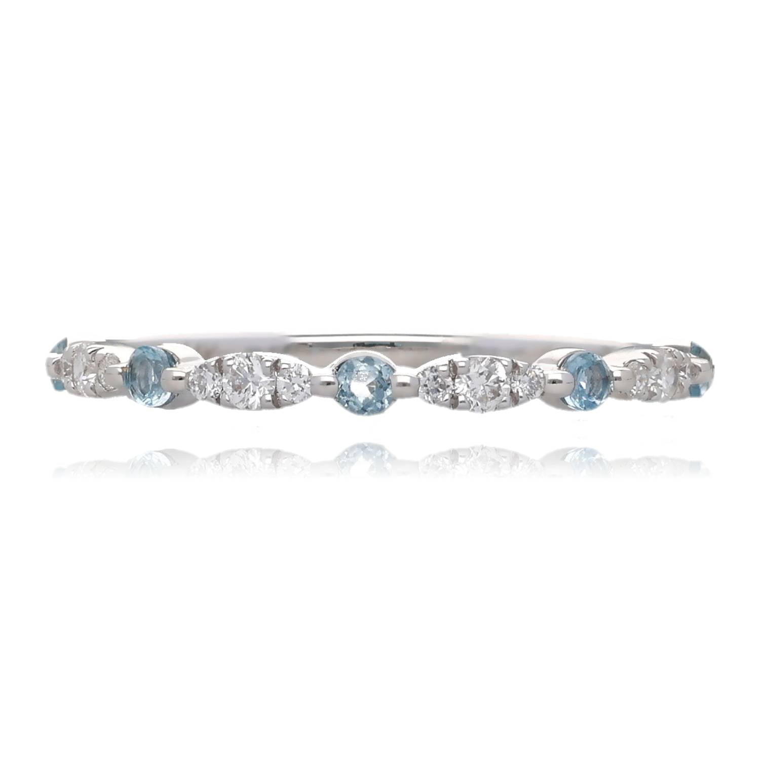 Stacking Gems White Gold Band