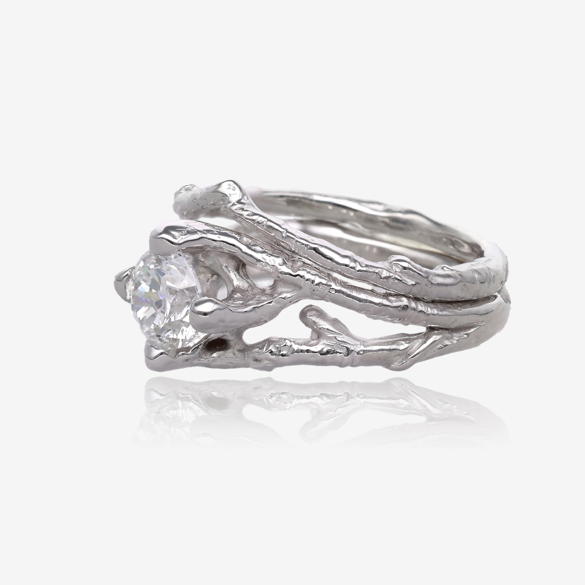 Birch Branch Diamond Gold Wedding Set