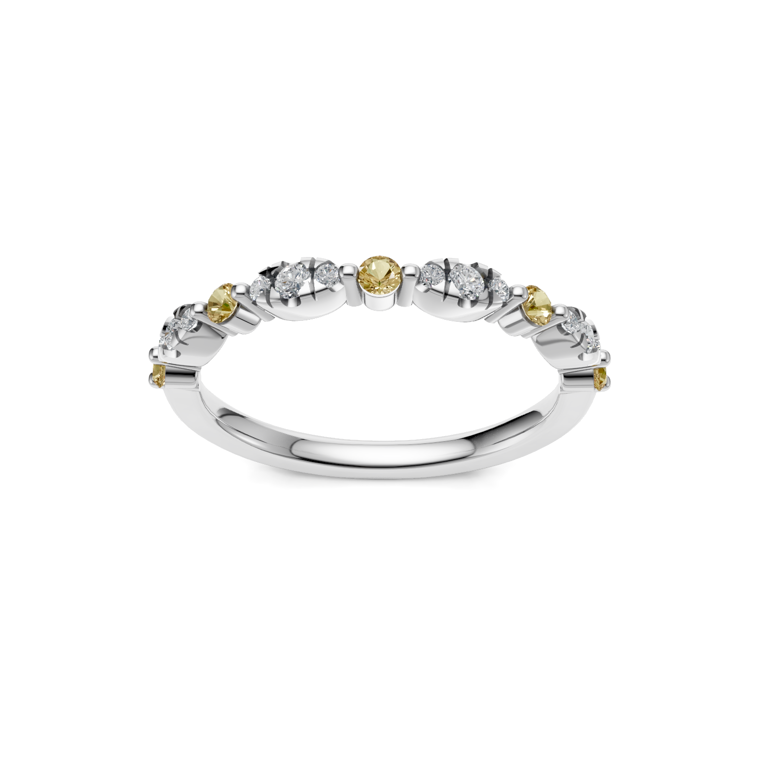 Stacking Gems White Gold Band