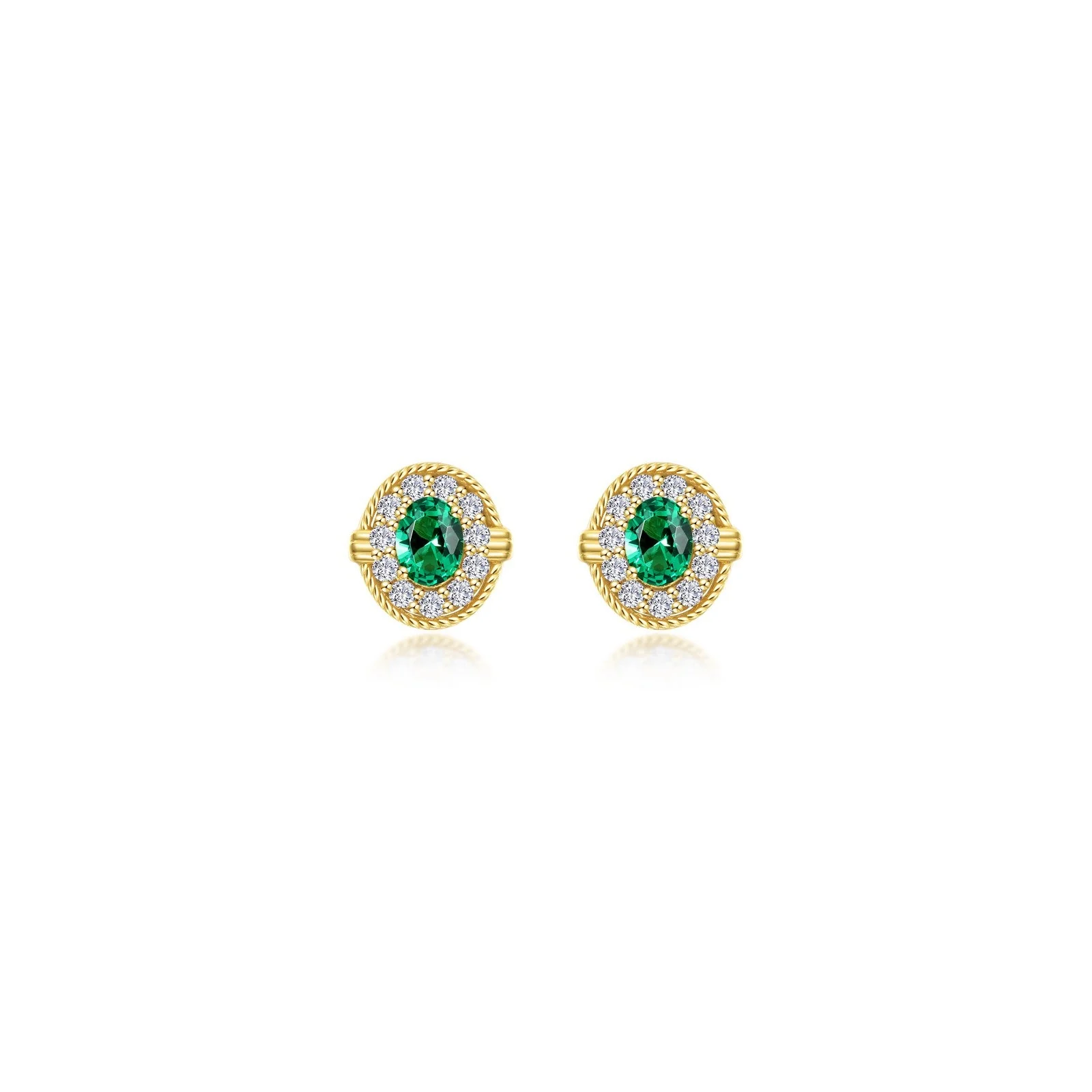 Elegant Oval Emerald Green Earrings