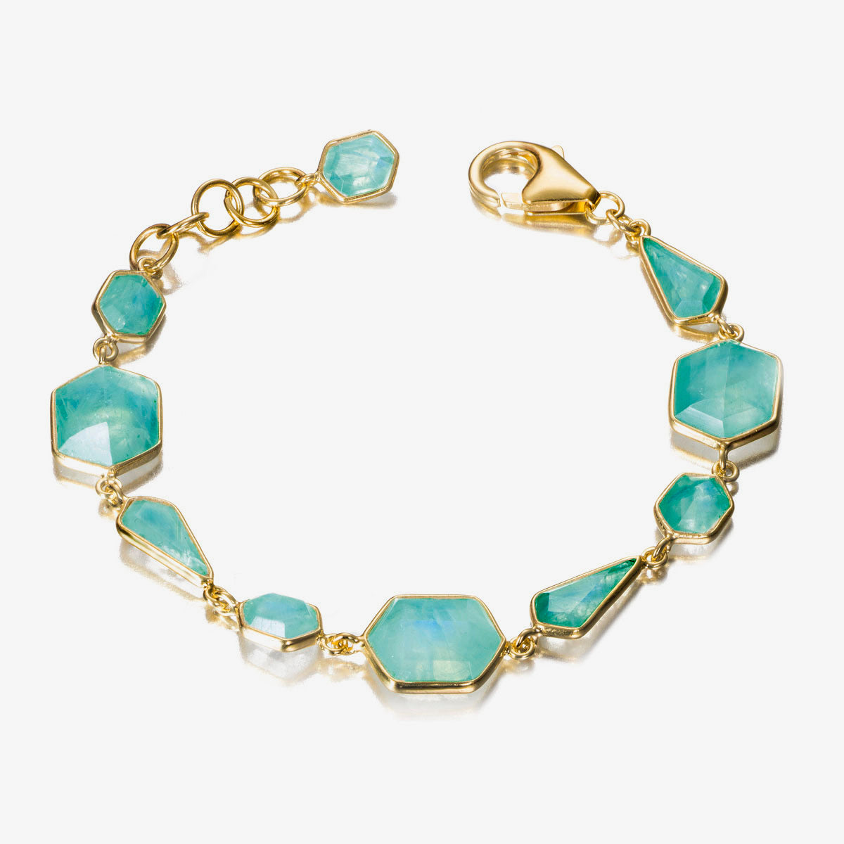 Geo Multi Amazonite Bezel Bracelet