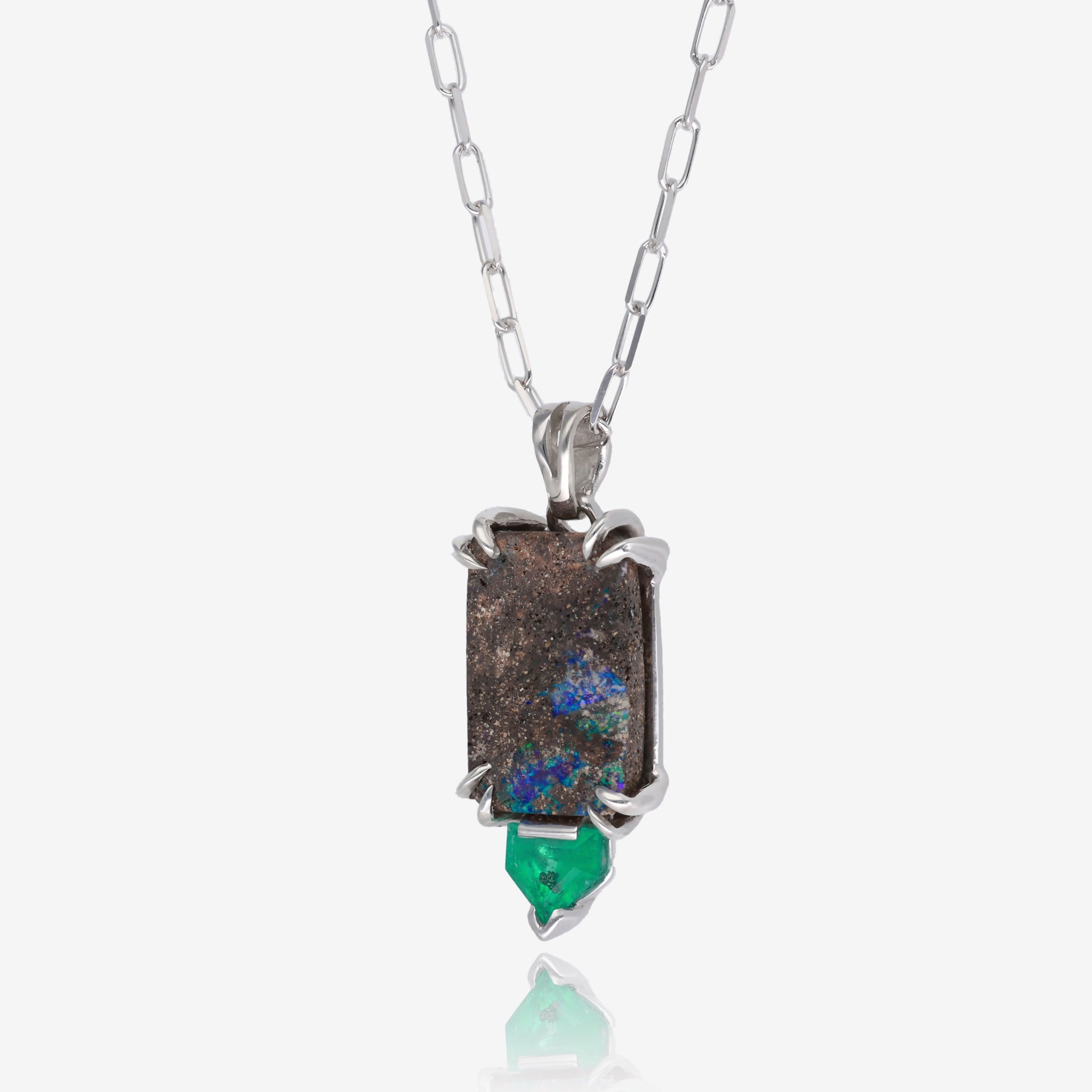 Deep in the Woods Opal Emerald Necklace