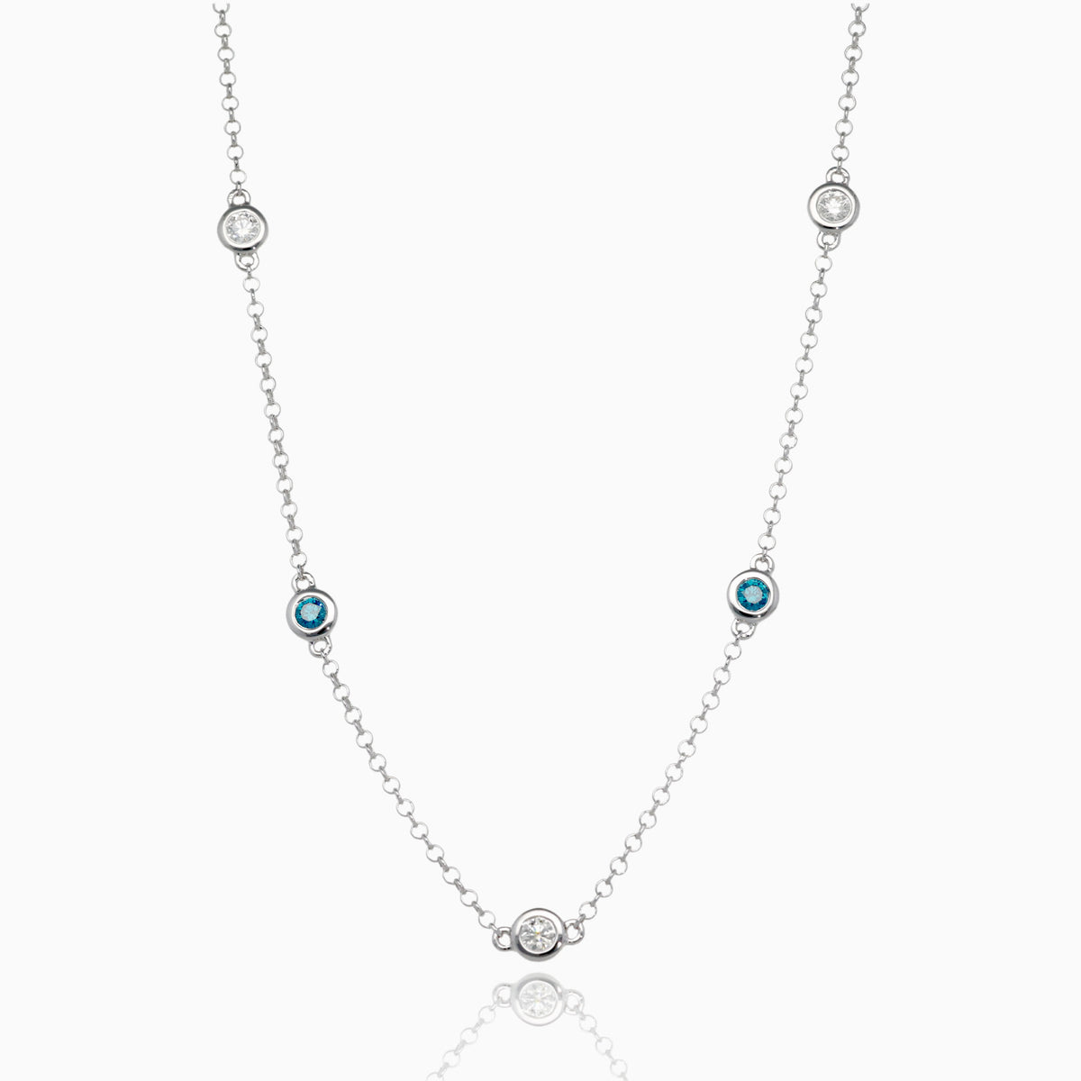 Blue & Brilliant Diamond Necklace