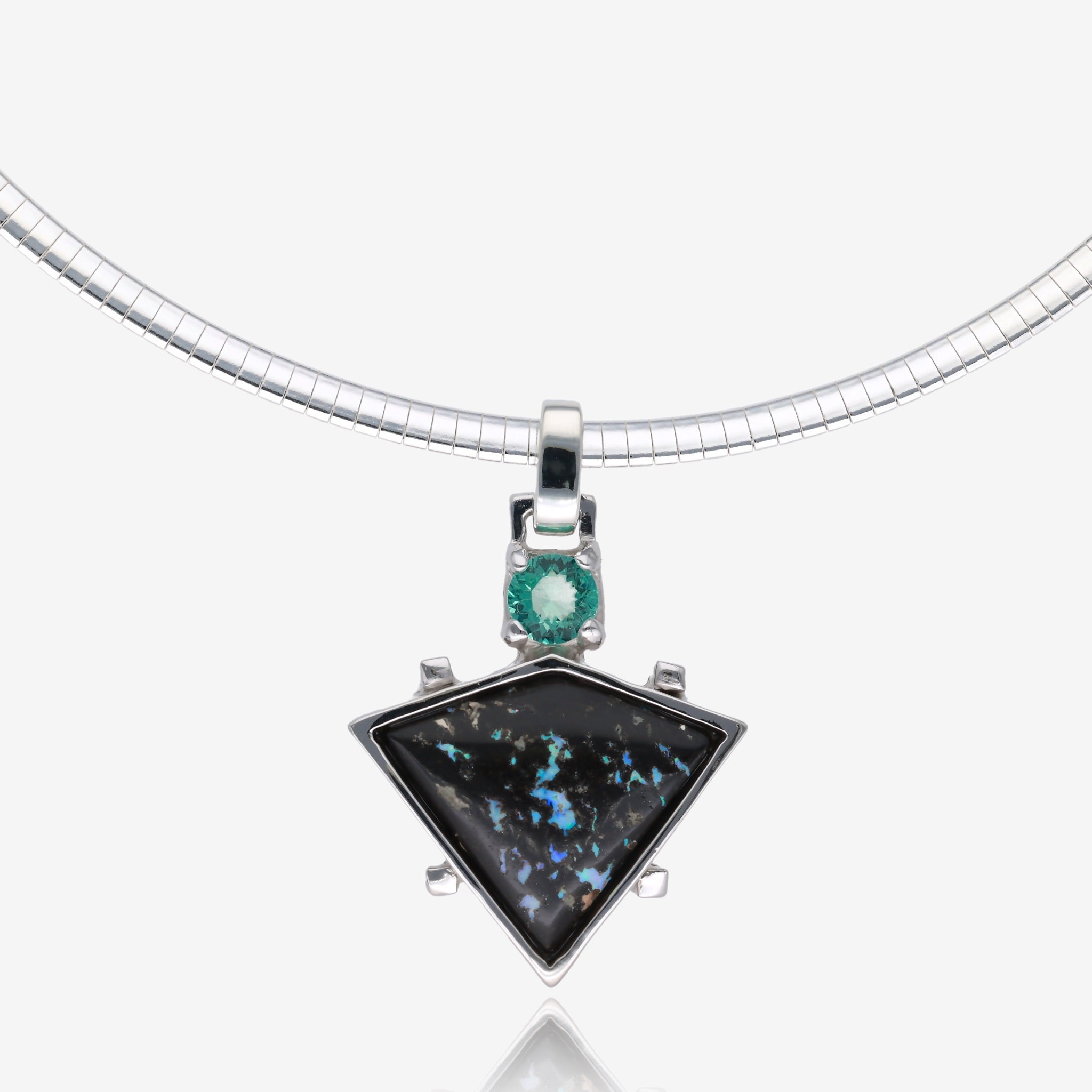 Huntress Leopard Opal and Beryl Pendant