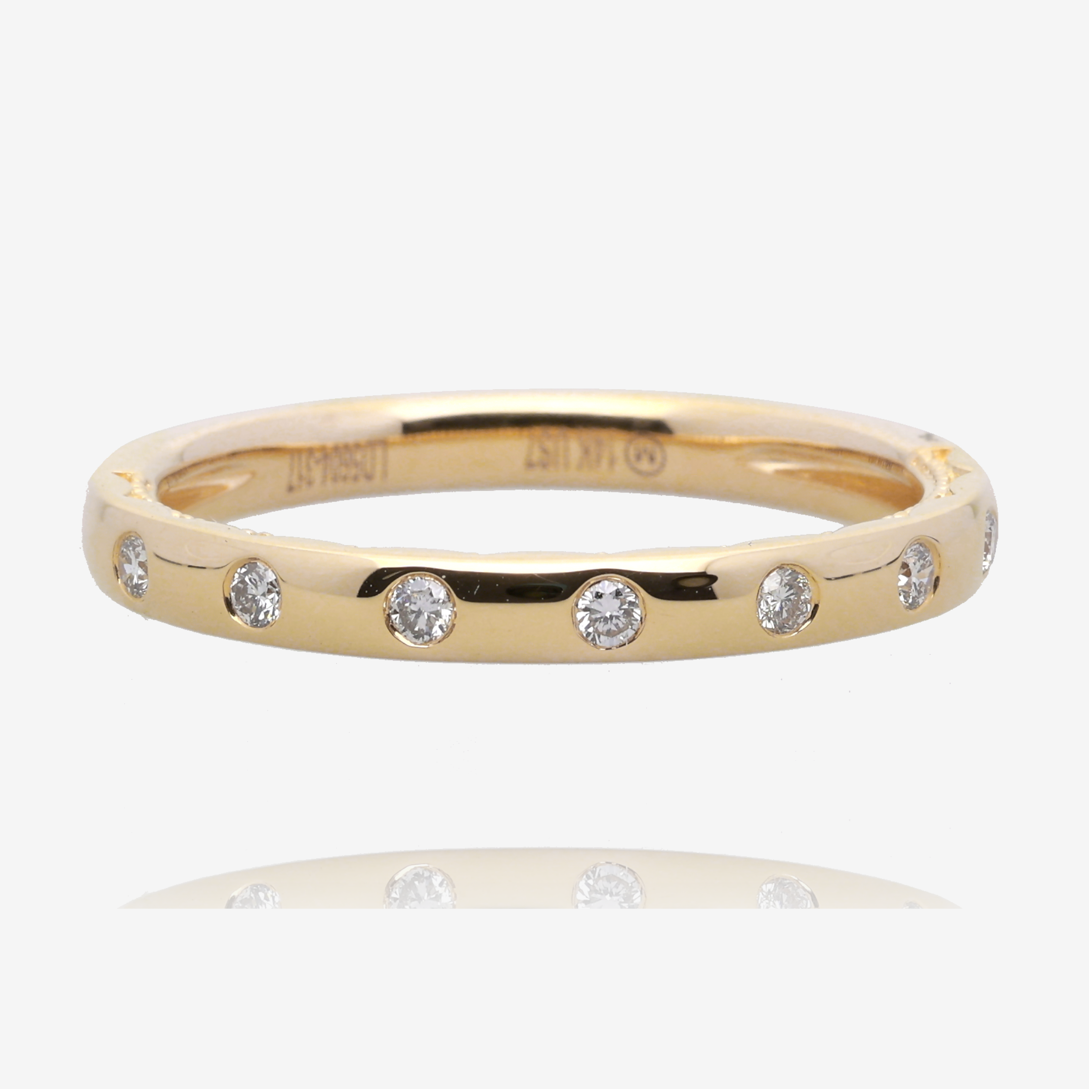 Flush Set Diamond Band in 14K Yellow Gold