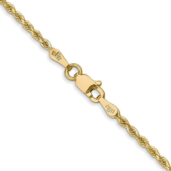 18" 14K 1.75mm D/C Rope Chain
