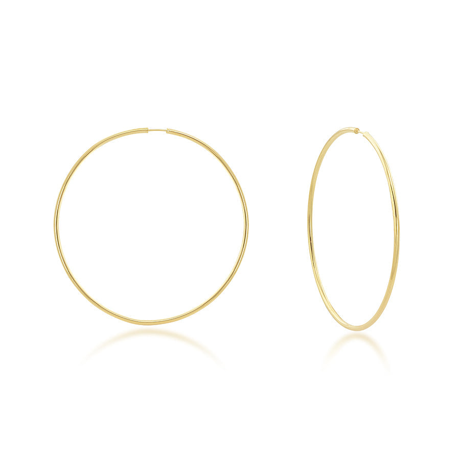 14K Yellow Gold Endless Hoop Earrings