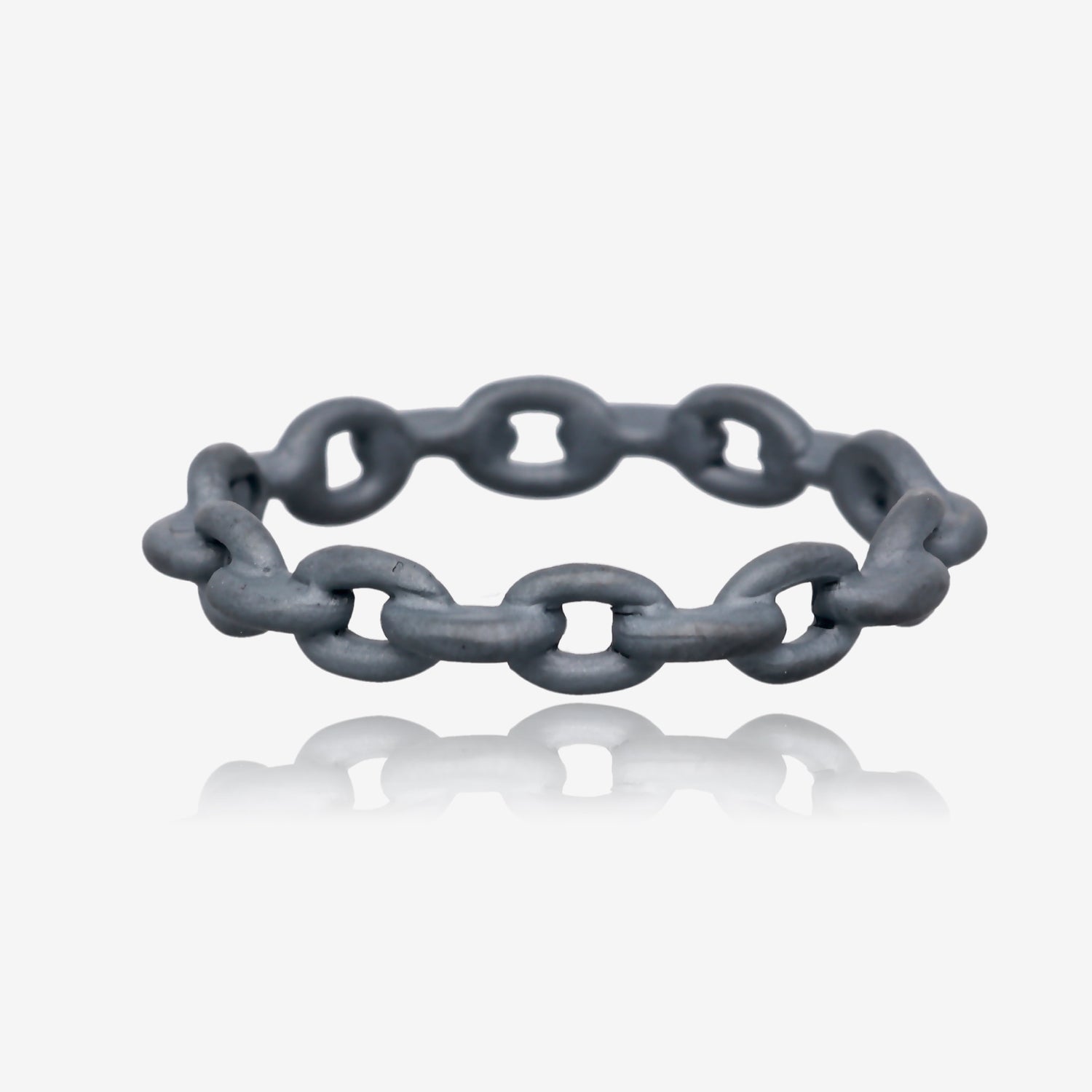 Black Silver Ring, Chain Link Band