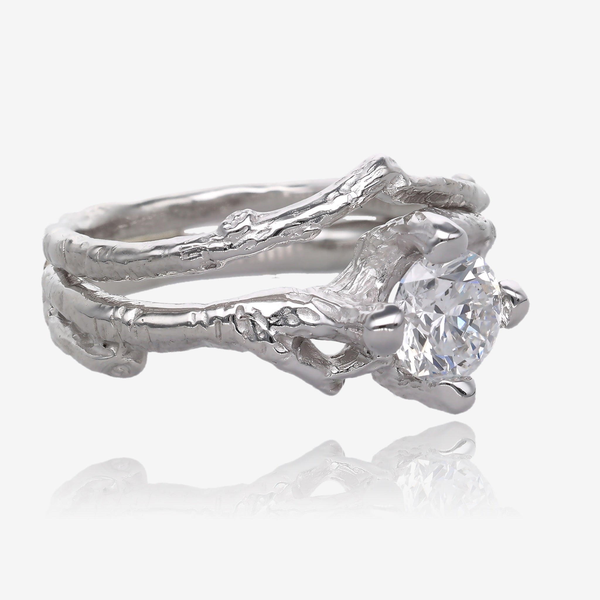 Birch Branch Diamond Gold Wedding Set
