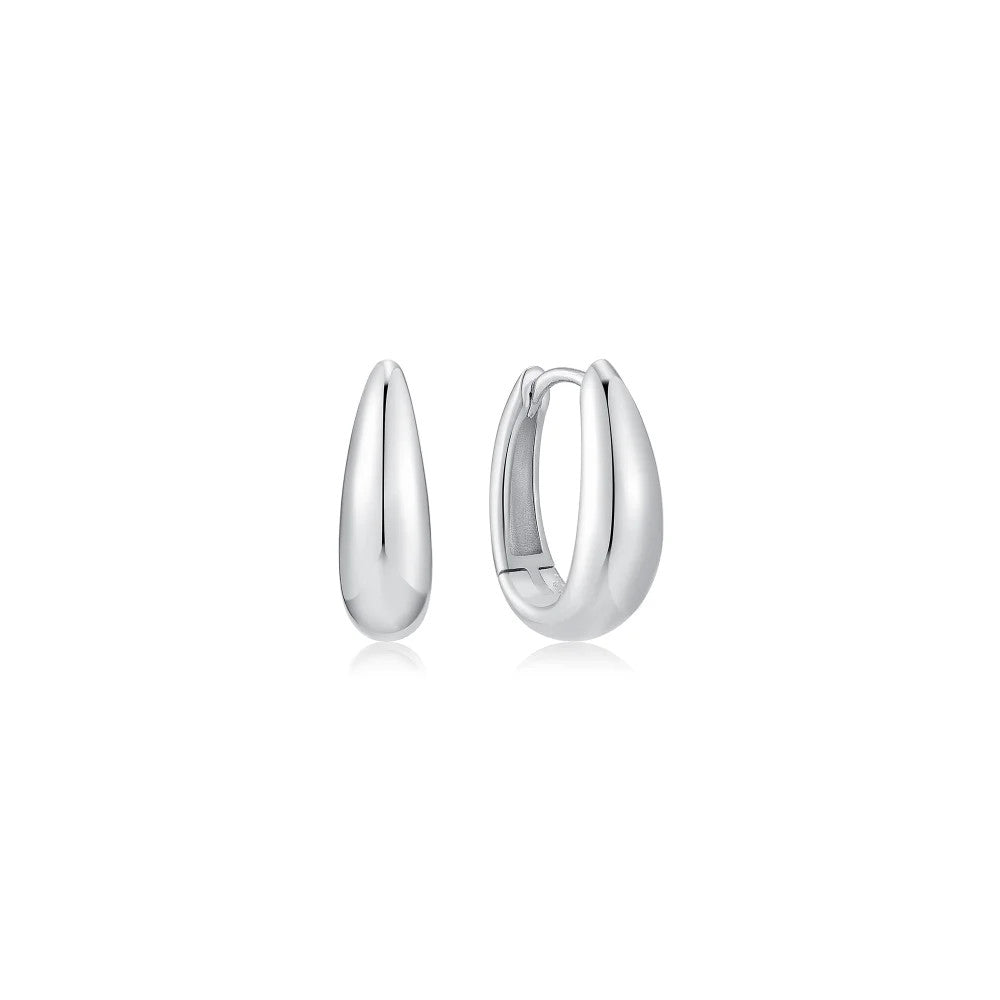 Two-Tone Hollow Organic Pebble Drop Earrings
