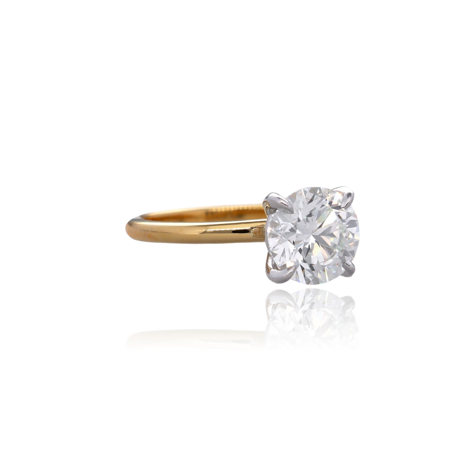 2ct Round Lab Grown Diamond Solitaire Engagement Ring in 14K Yellow Gold