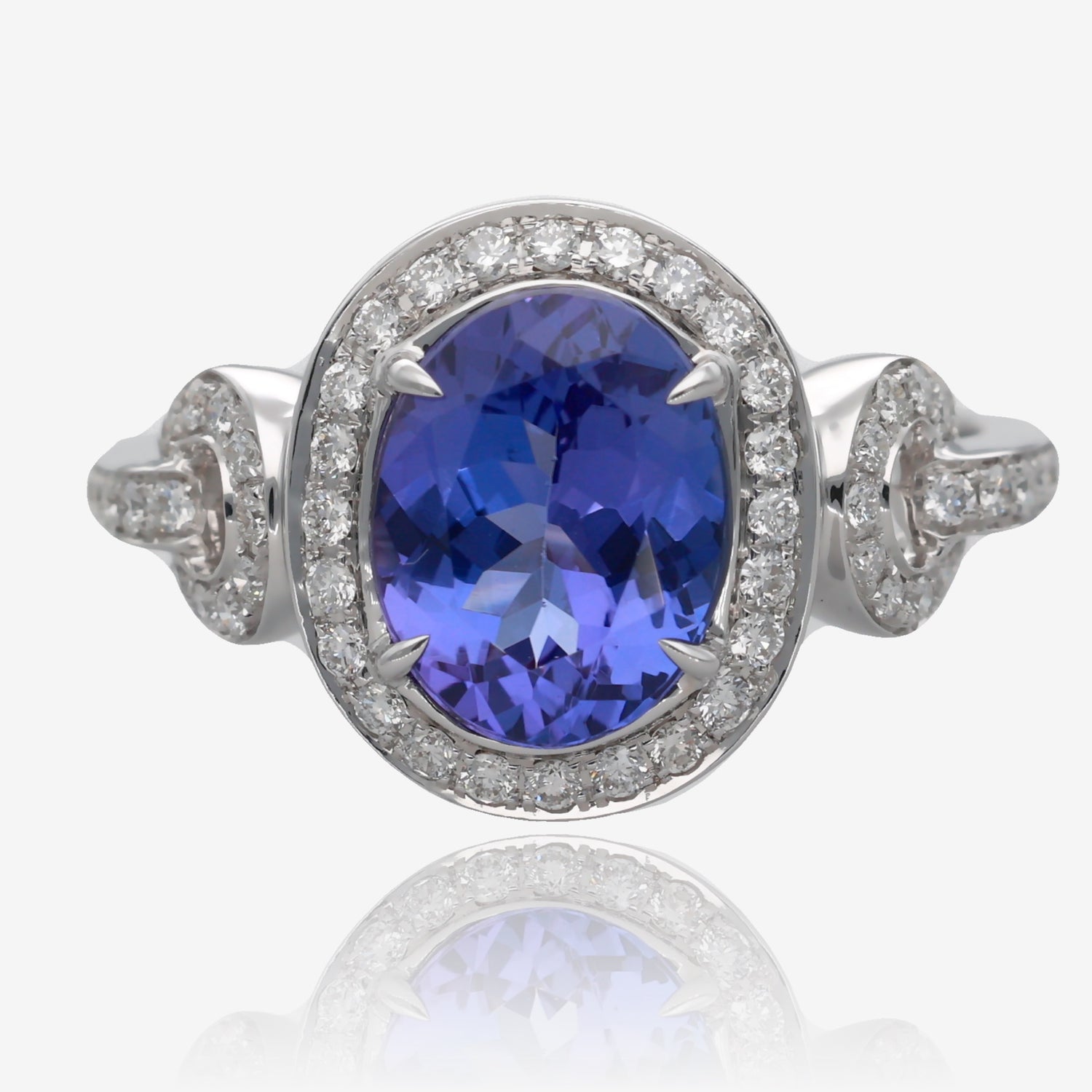 Lady of Nobility Tanzanite and Diamond White Gold Ring