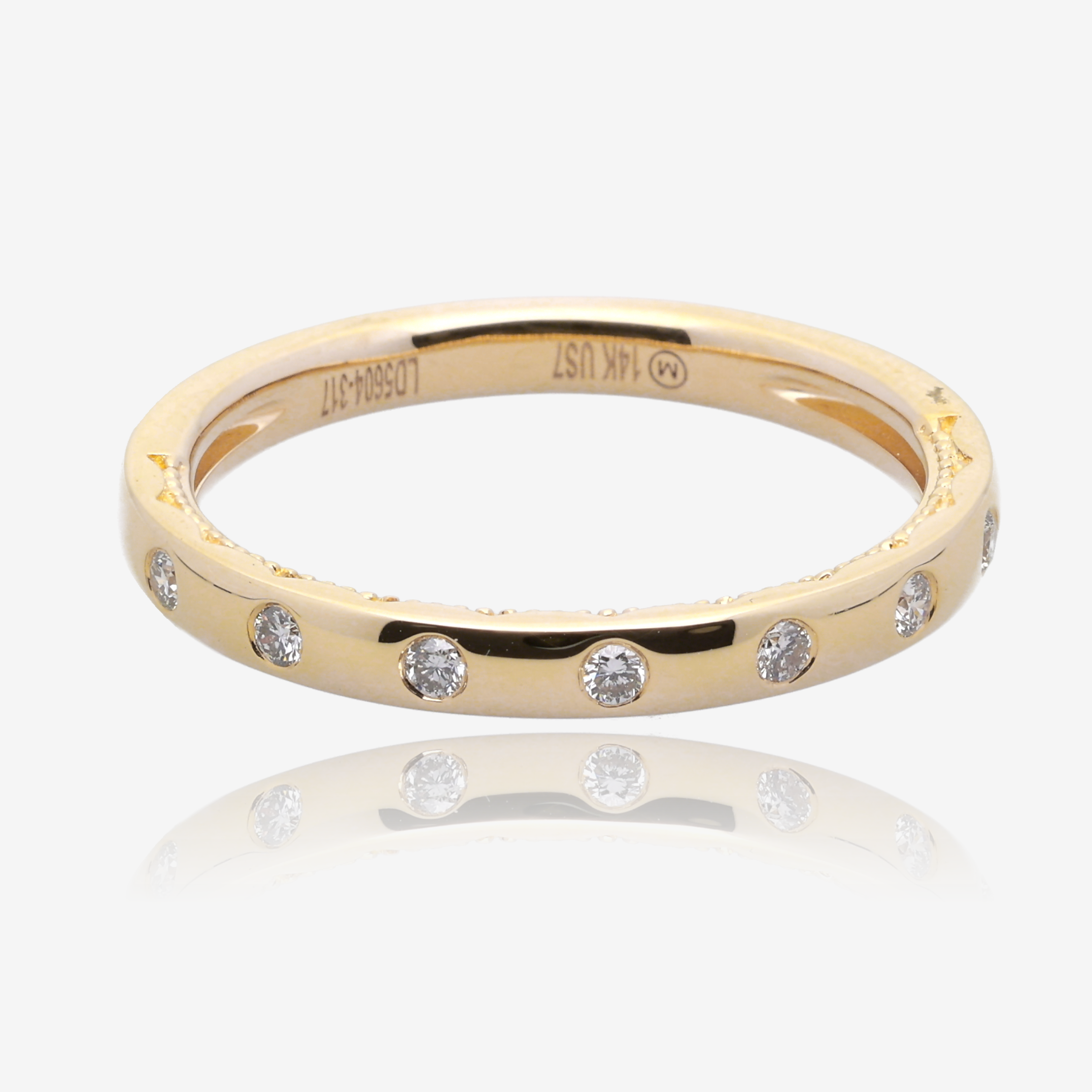 Flush Set Diamond Band in 14K Yellow Gold