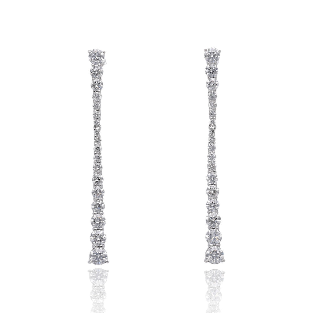 Star Streak Natural Diamond Dangle Earrings
