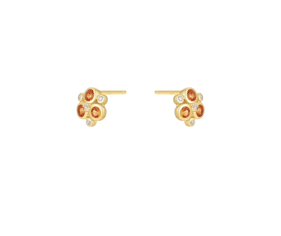 Yellow Nano Gem Stud Cluster Earrings
