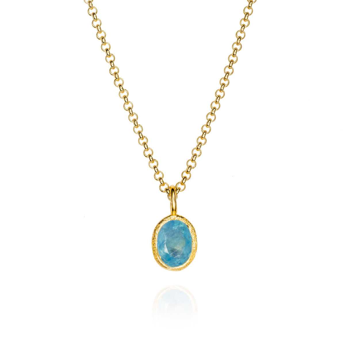 Zen Organic Natural Oval Birthstone Necklace