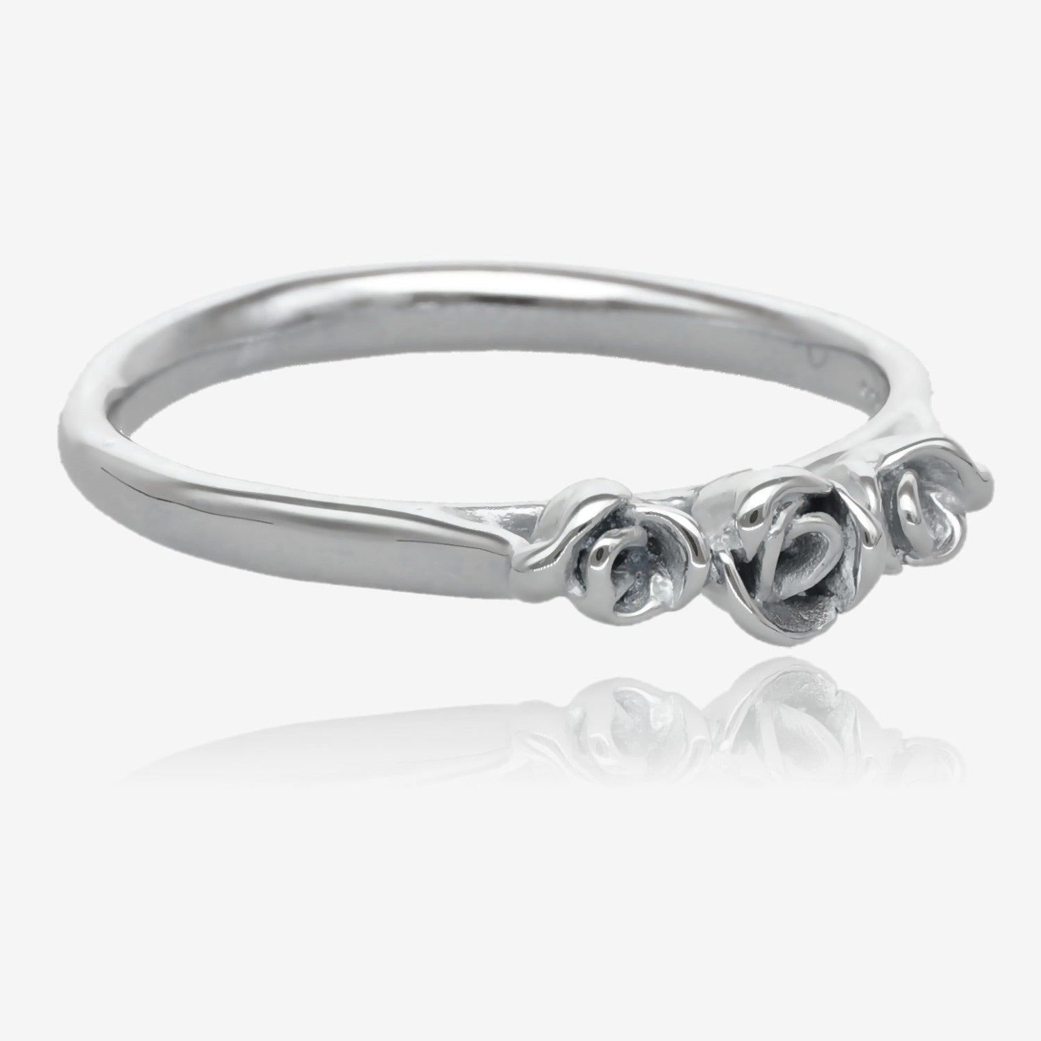 Silver Ring, Three Dainty Roses