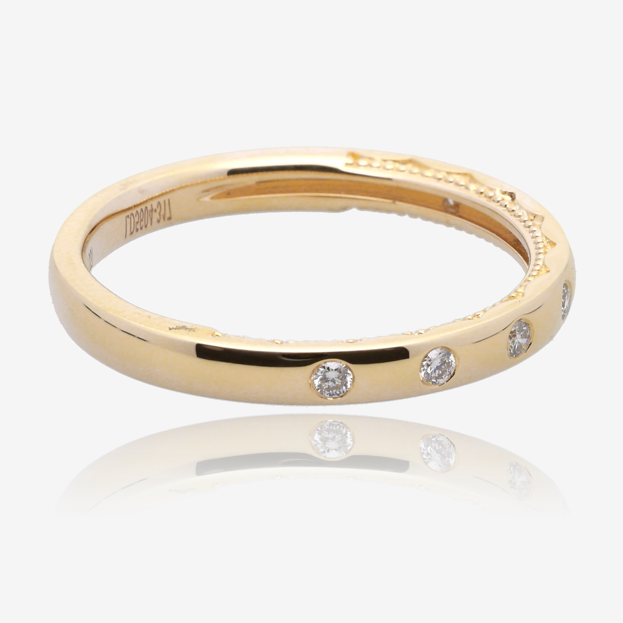 Flush Set Diamond Band in 14K Yellow Gold
