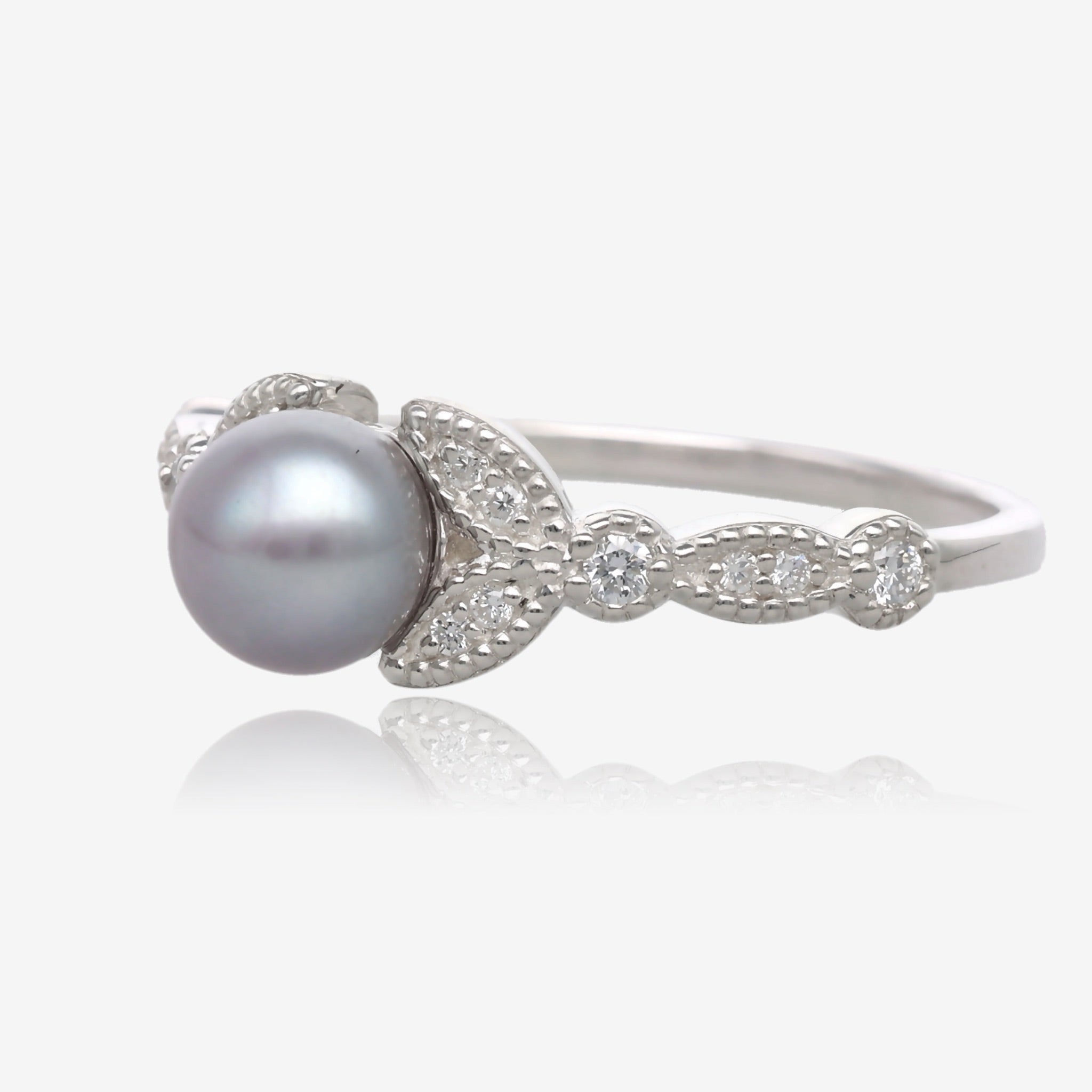 All About the Elegance Pearl Diamond Ring
