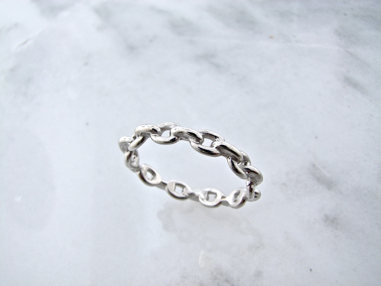 Silver Ring, Chain Link Band