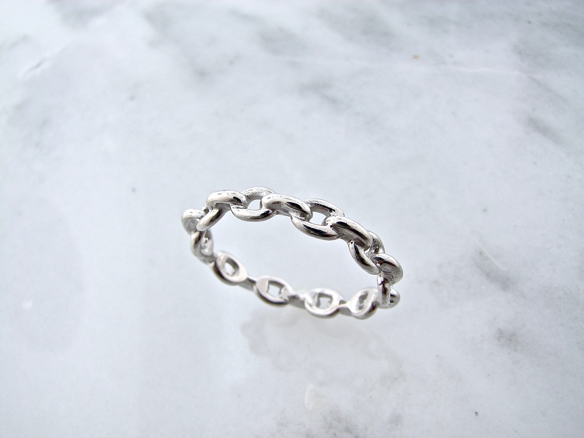 Silver Ring, Chain Link Band