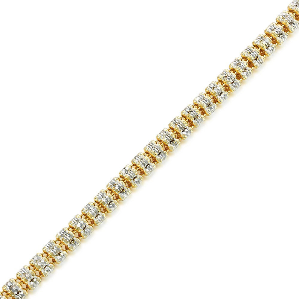 Gold over Silver 5mm Diamond Cut Ice Chain - Two-Tone