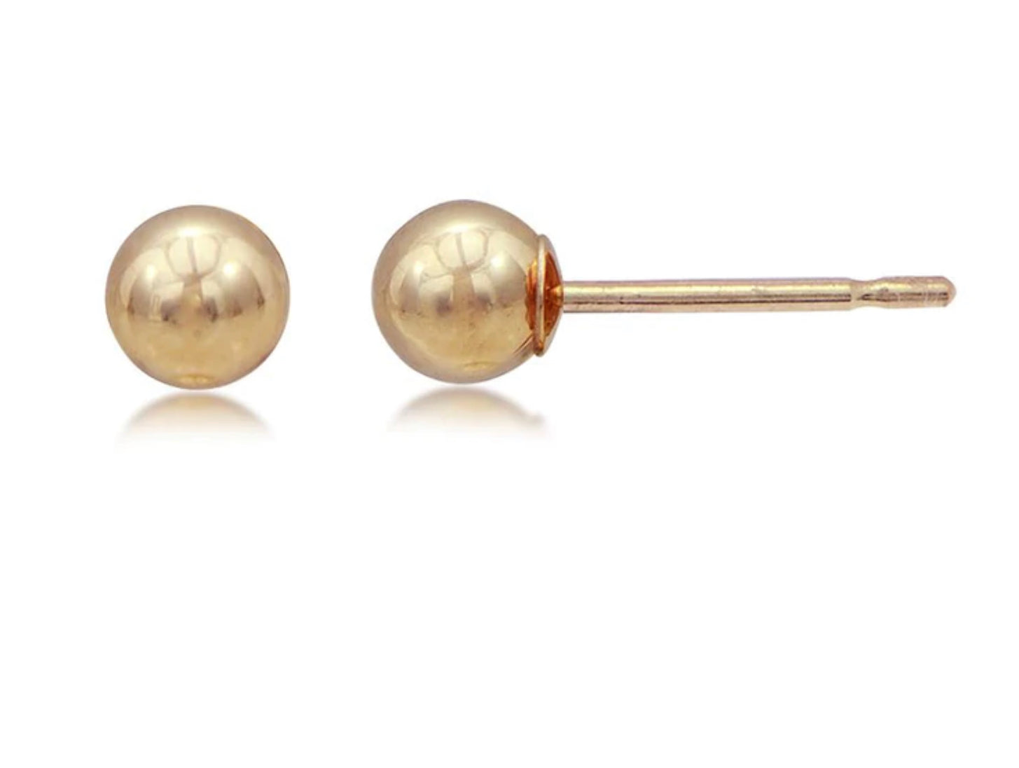 14K Yellow Gold 5mm Gold Ball Earrings