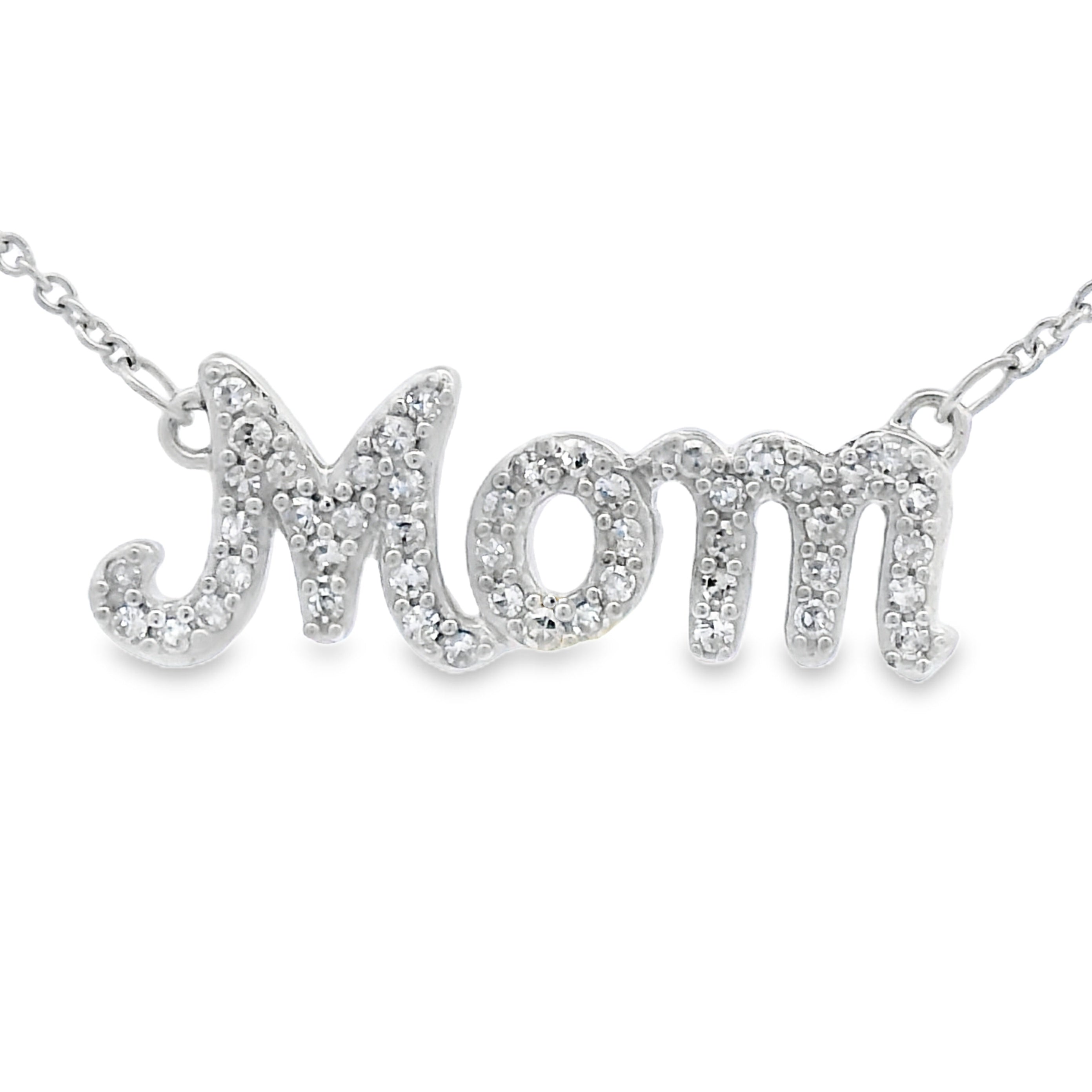 Forever Mom Silver Natural Diamond Necklace