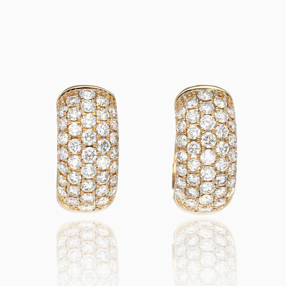 Golden Glow Pave Diamond Huggies