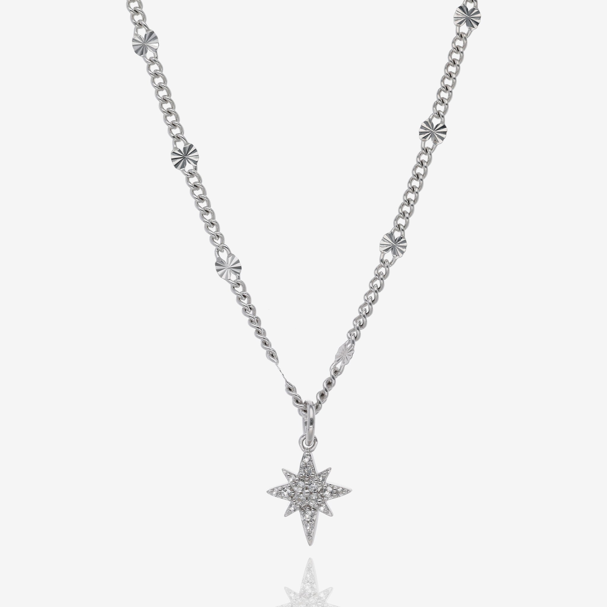 Sparkling Topaz Starburst Silver Necklace