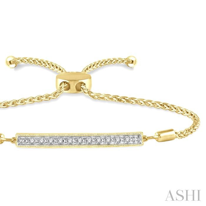 Gold Vermeil Bar Diamond Bolo Bracelet