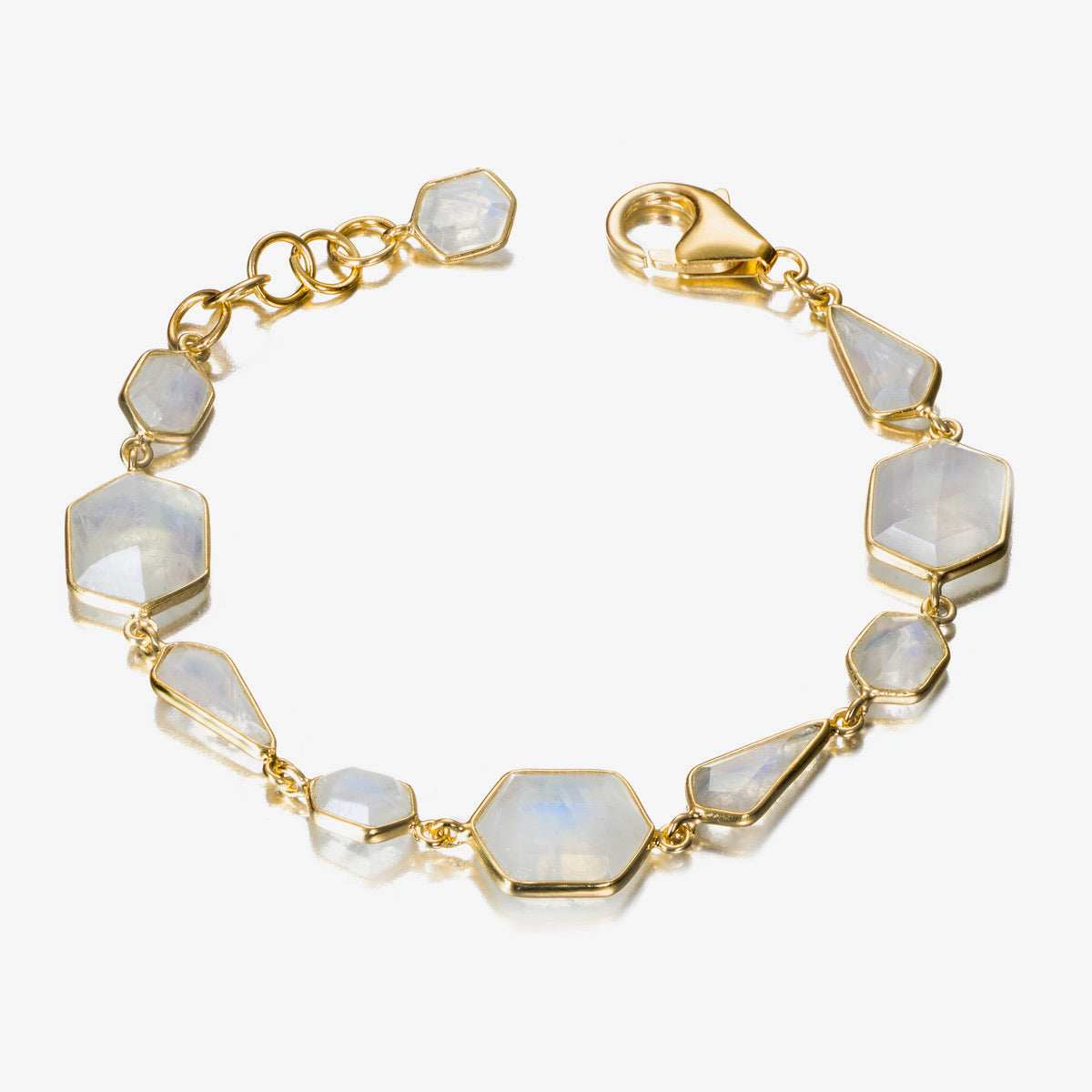 Geo Multi Moonstone Bezel Bracelet