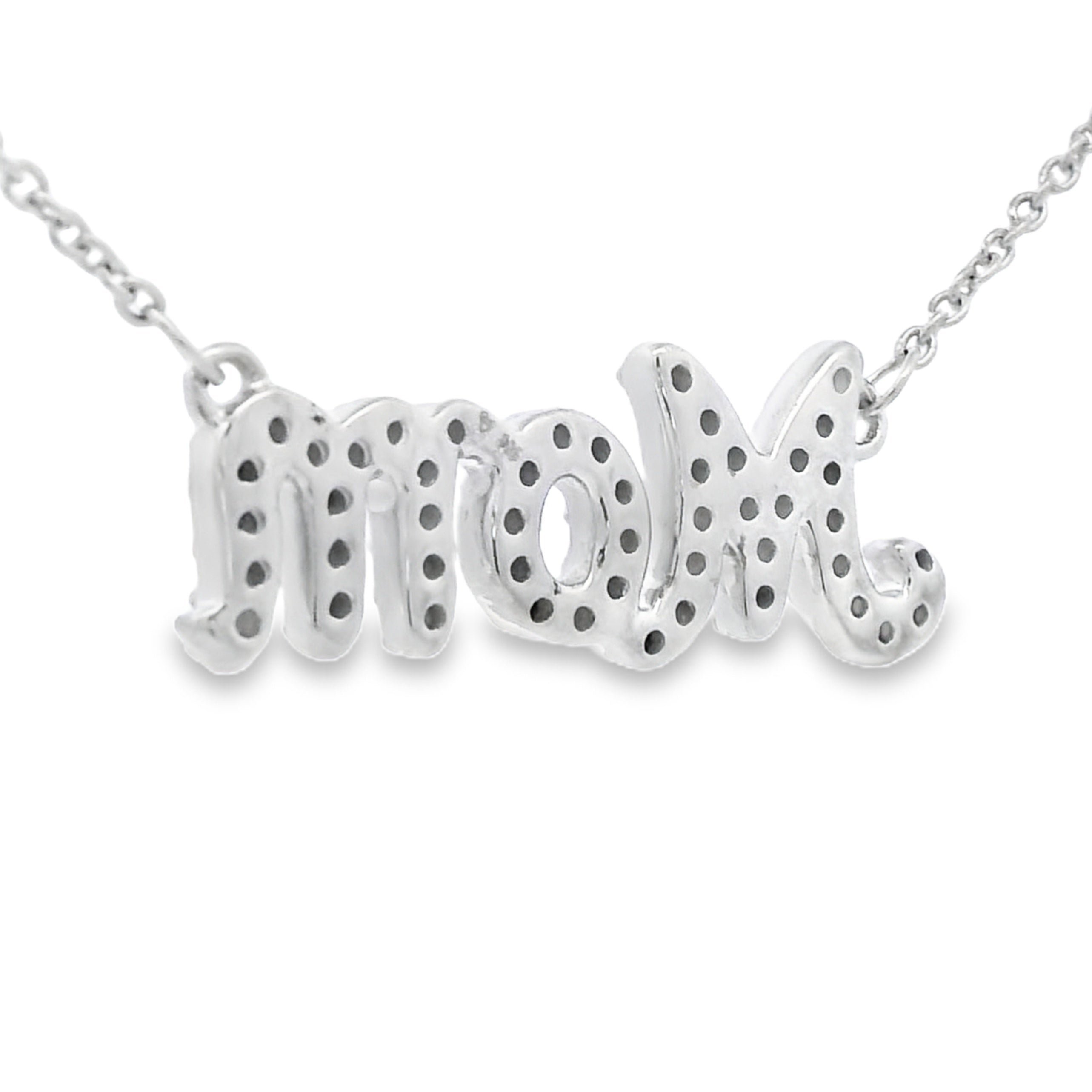Forever Mom Silver Natural Diamond Necklace