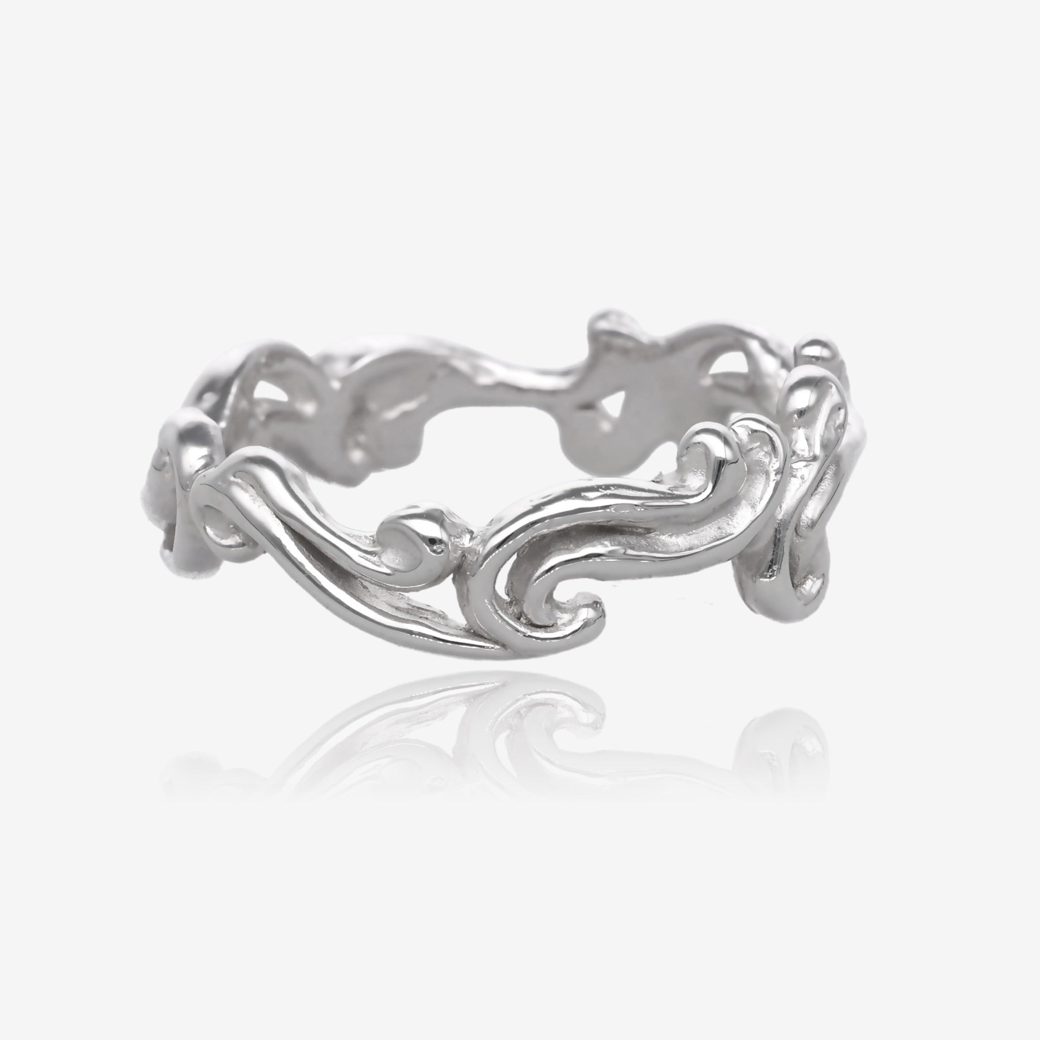 Cirrus Cloud Band in White Gold