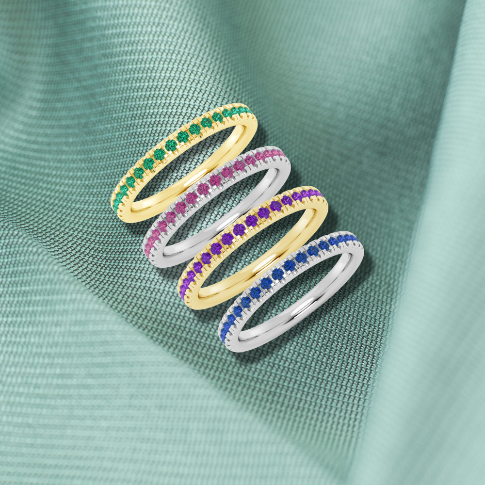 Prism Row Gemstone Ring