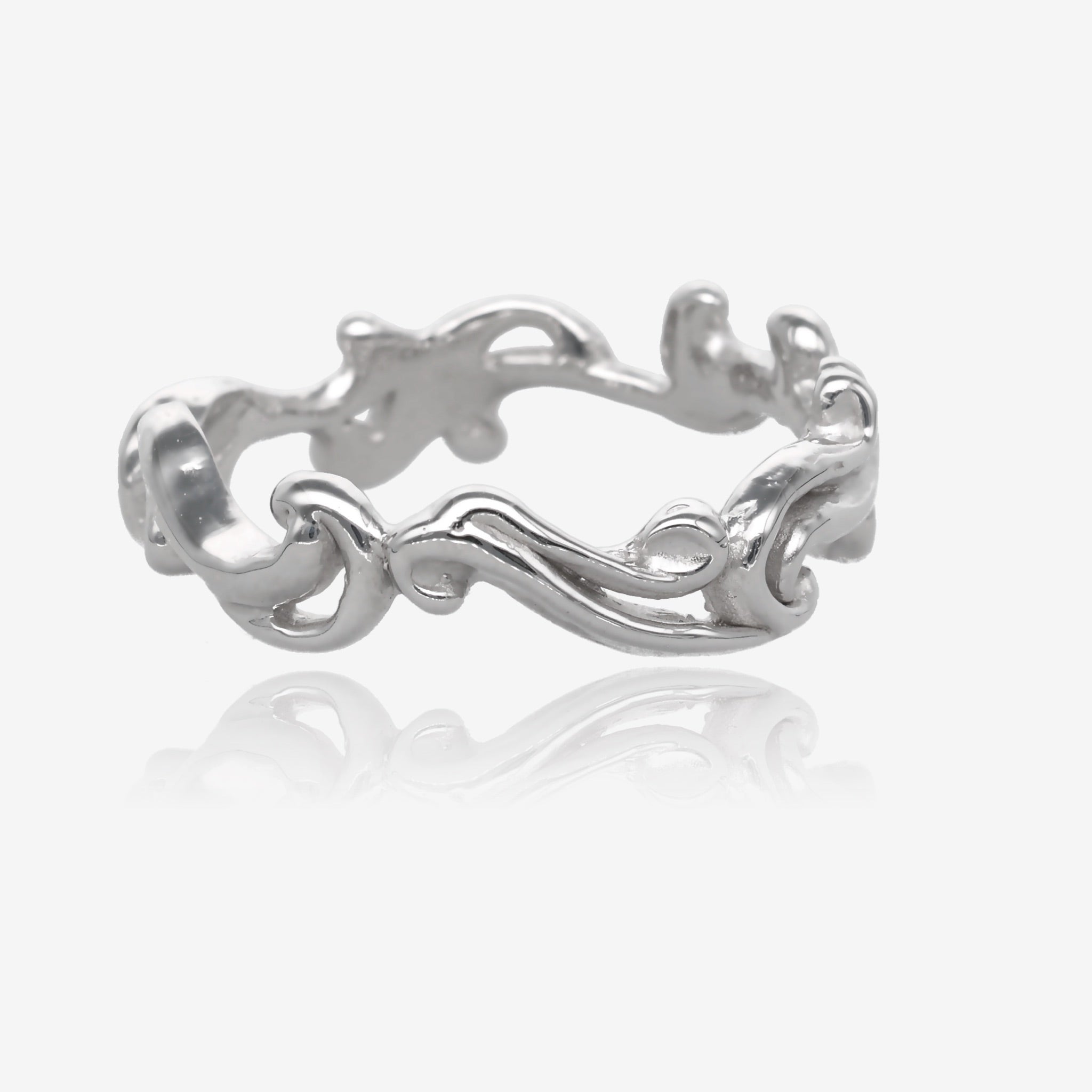 Cirrus Cloud Band in White Gold