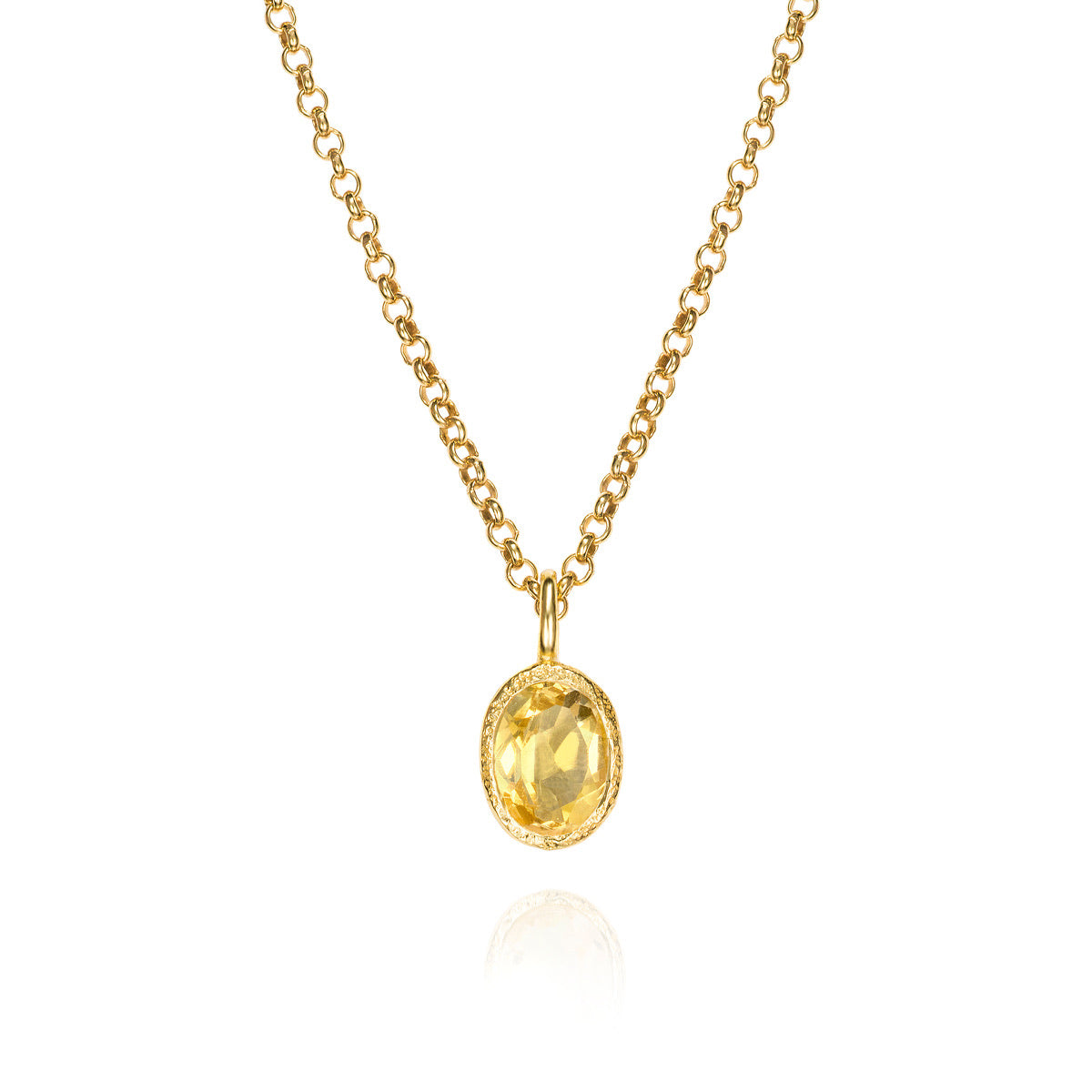Zen Organic Natural Oval Birthstone Necklace