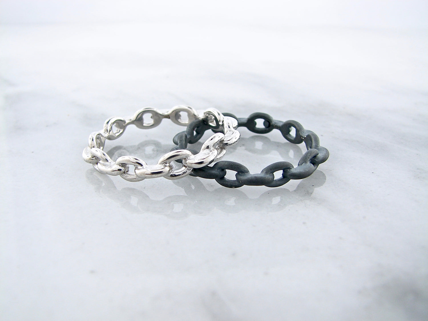 Silver Ring, Chain Link Band