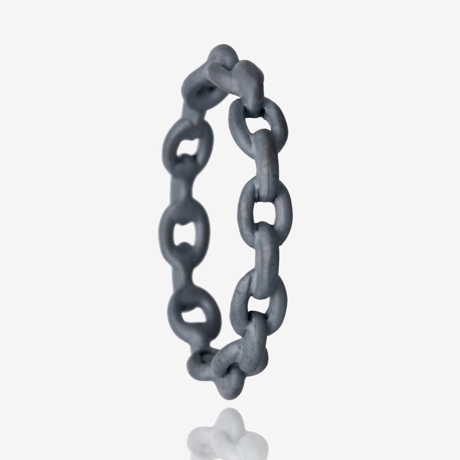 Black Silver Ring, Chain Link Band