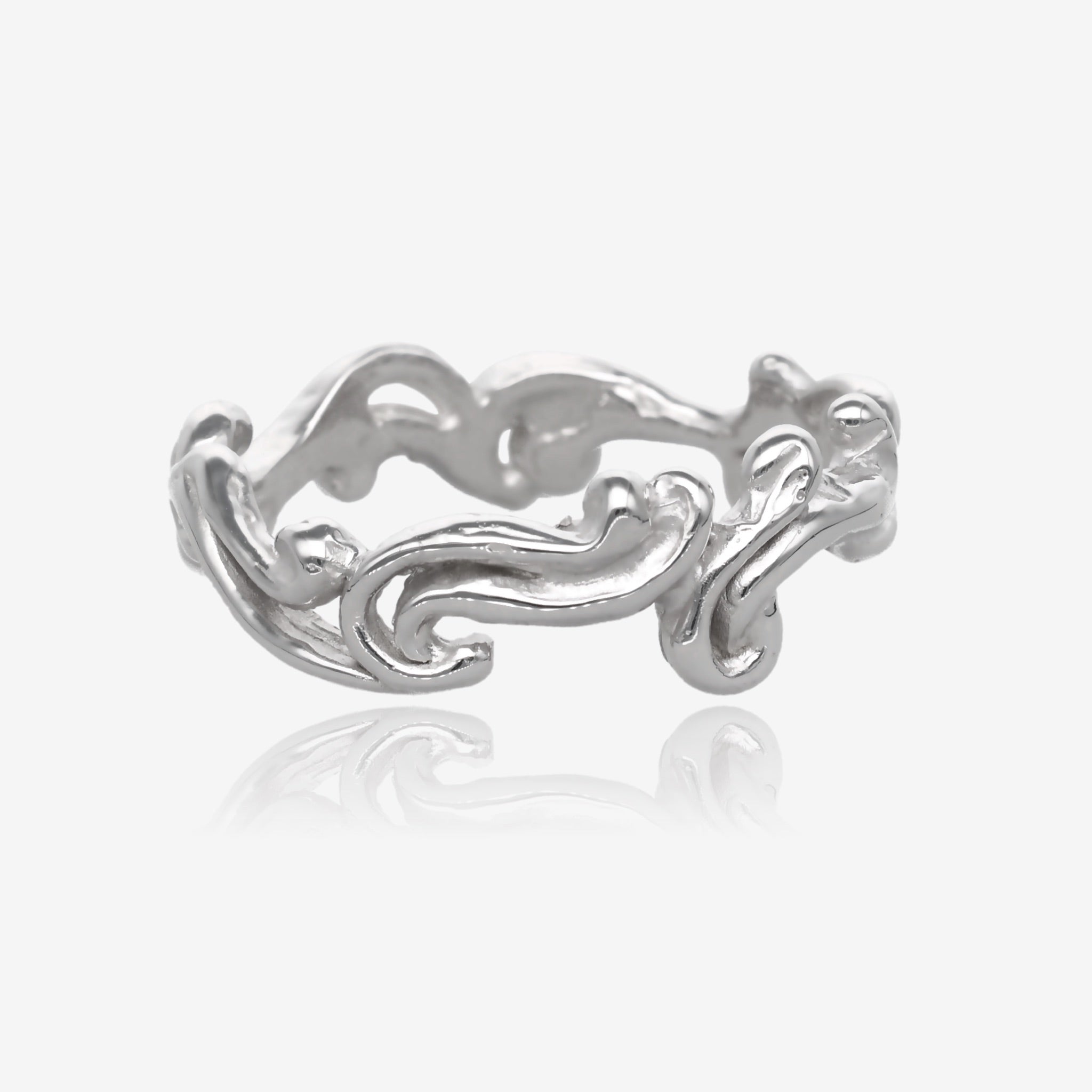 Cirrus Cloud Band in White Gold