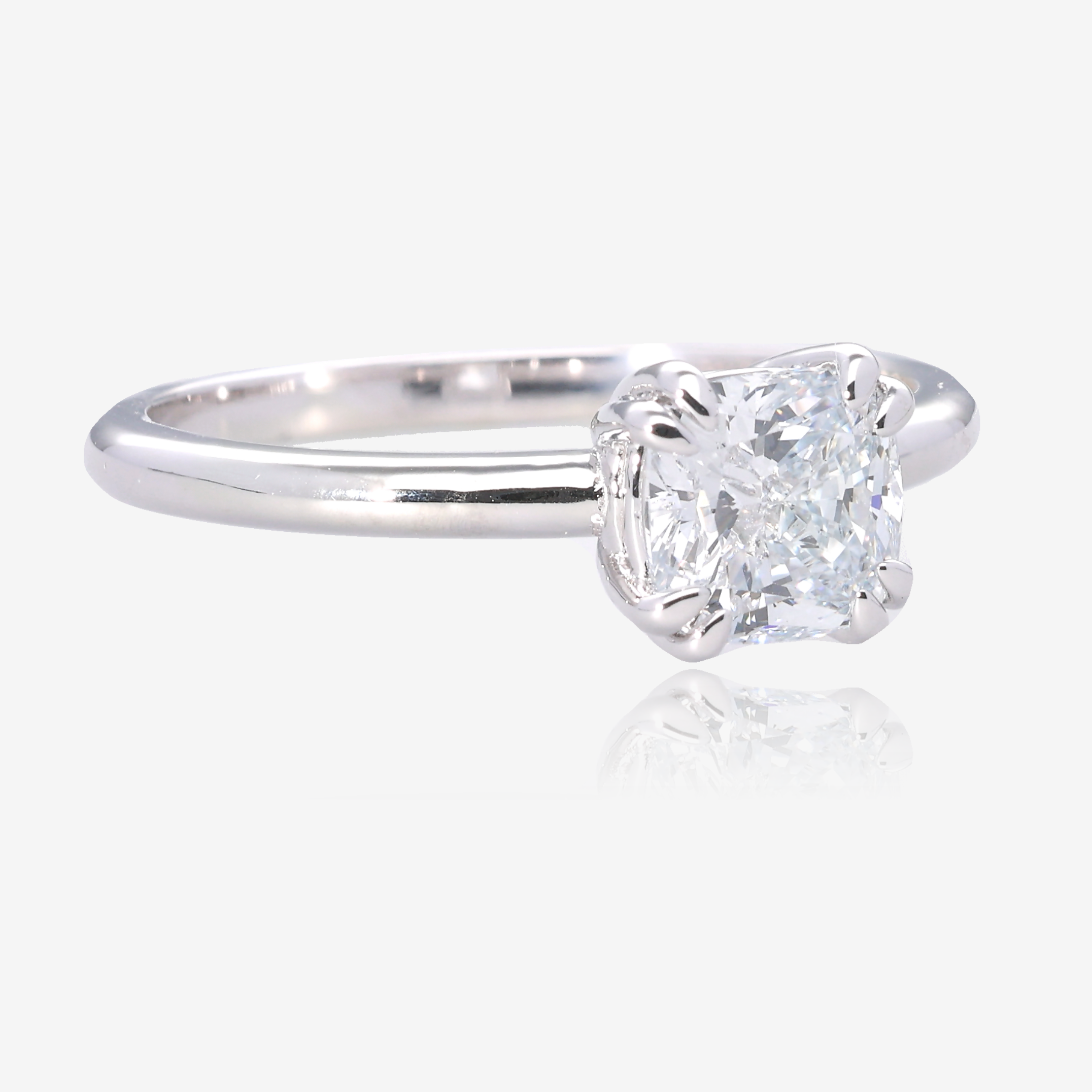 1.13ct Cushion Cut Lab Grown Diamond Solitaire in 14K White Gold
