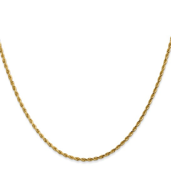 18" 14K 1.75mm D/C Rope Chain